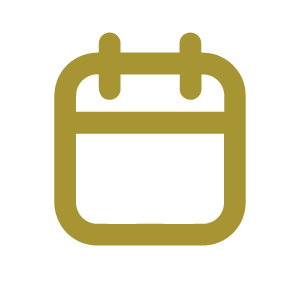 Gold color calendar icon symbol